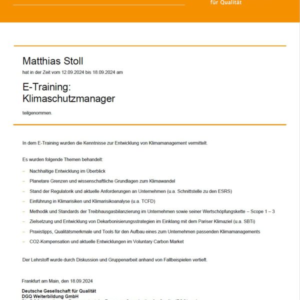 Klimaschutzmanager Matthias Stoll